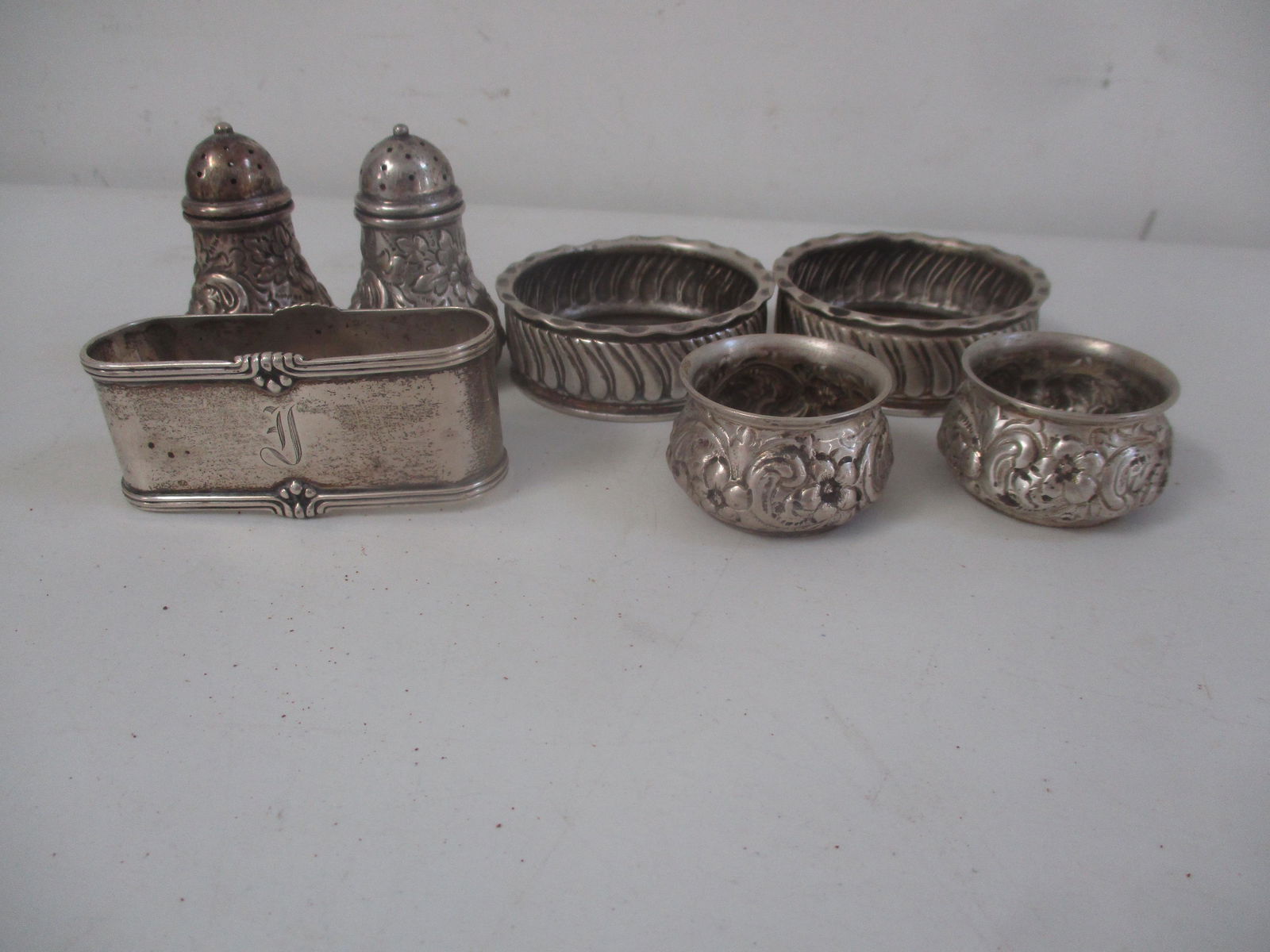 Sterling Silver Salts, Napkin Ring and S/P Shakers (1 of 9)