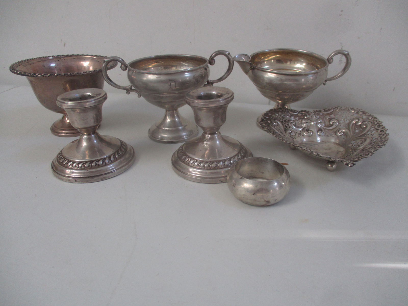 Sterling Creamer Sugar, Compote, Candlesticks, etc. (1 of 10)