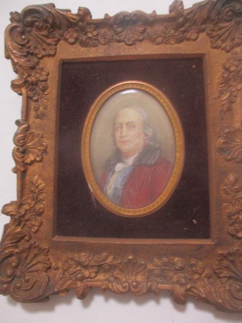 Ben Franklin Miniature Painted Portrait (1 of 10)
