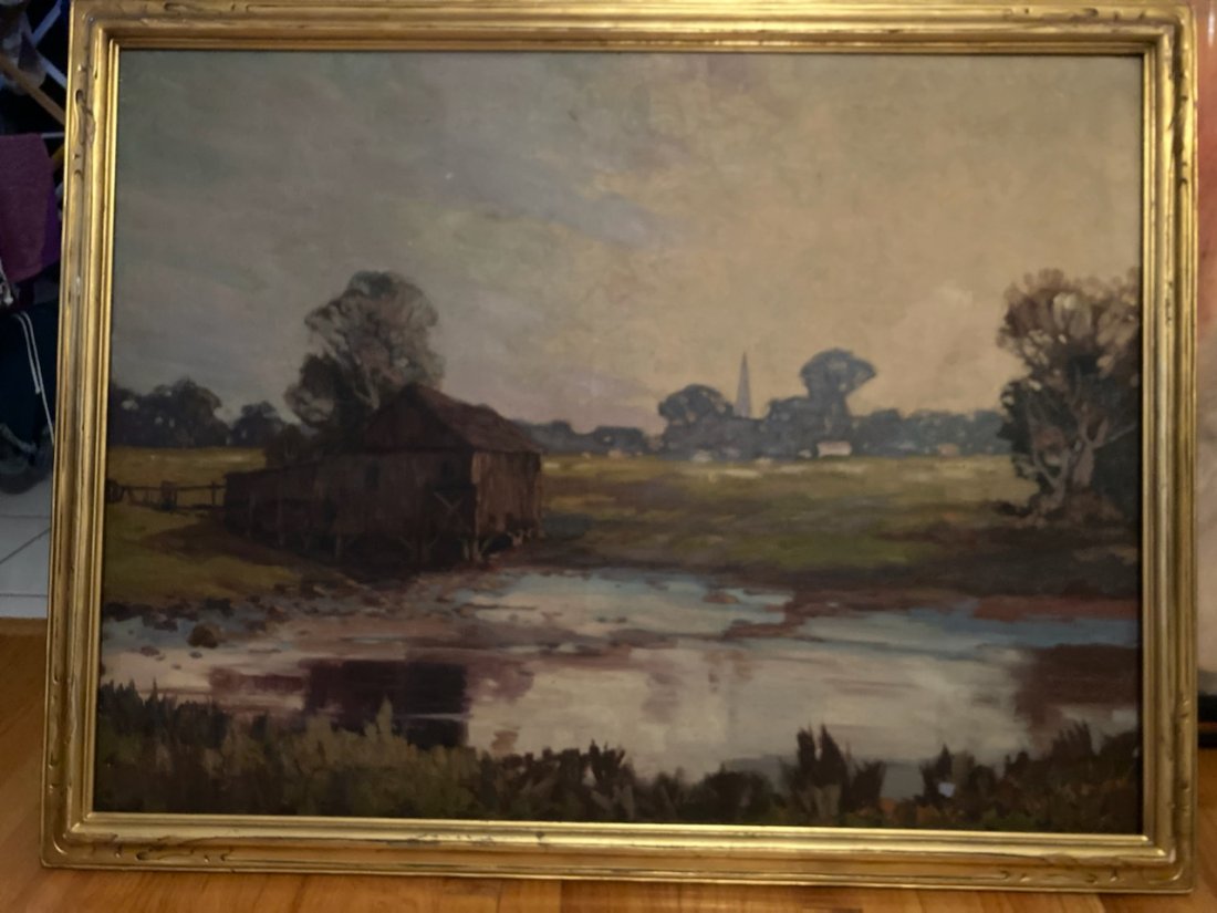 Waterside Barn O/C Unsigned in Newcomb Macklin Style (1 of 7)