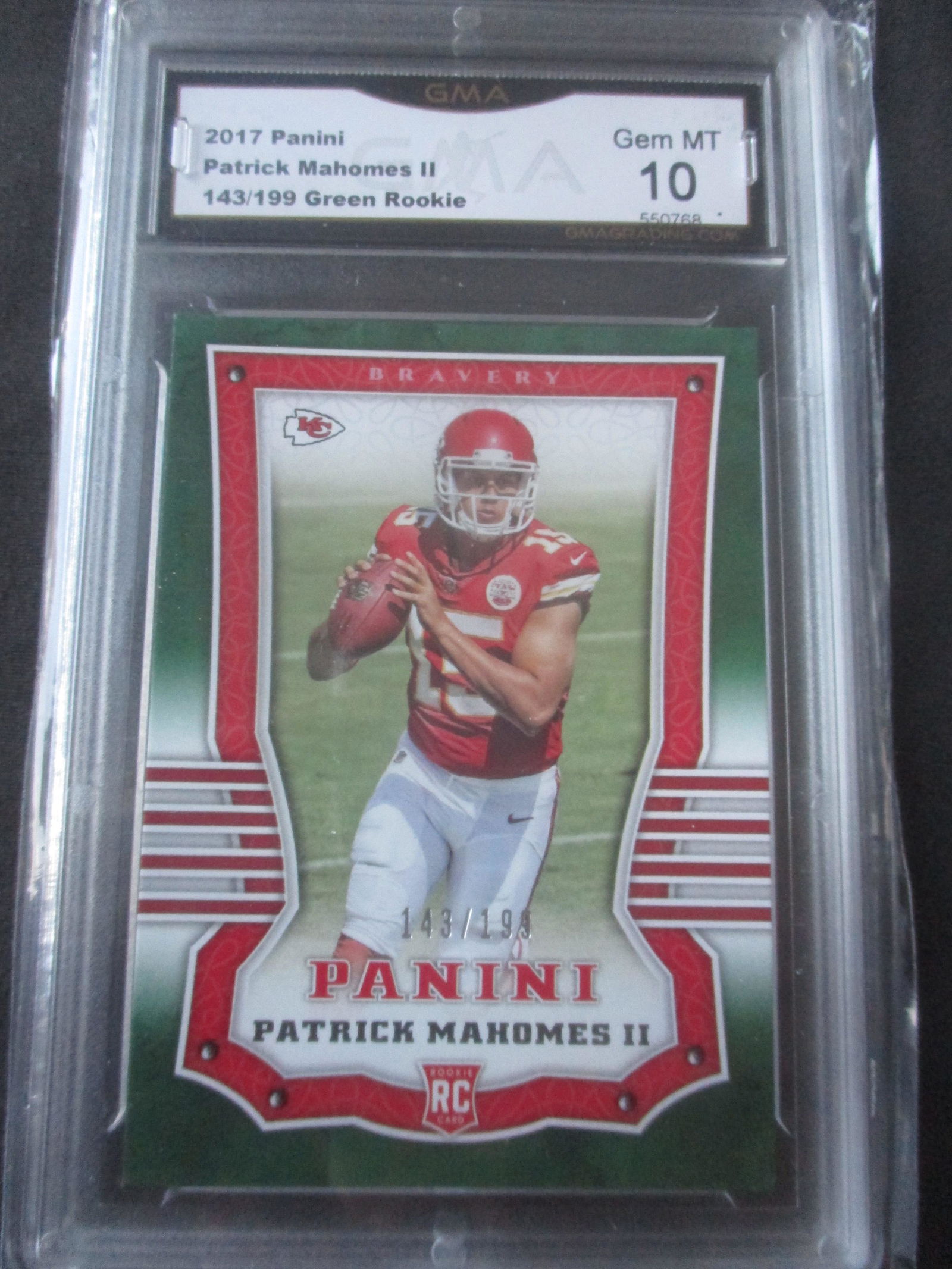 2017 Panini Patrick Mahomes II 143/199 Green Rookie (1 of 3)