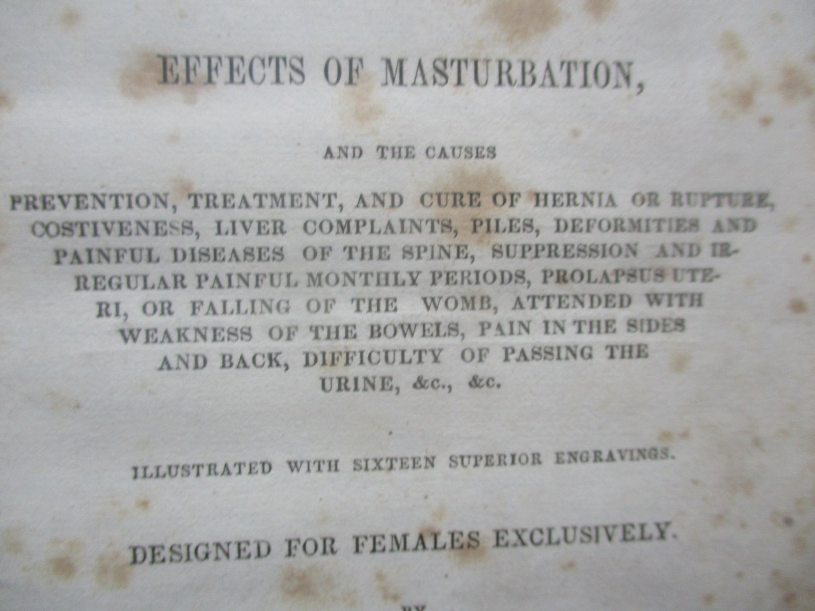 1844 Female Guide Effects of Masturbation by Cutter: Rare - Female Guide Containing Facts and Information from the Effects of Masturbation by Calvin Cutter West Brookfield, MA OCLC notes four other copies: National Library of Medicine, American Antiquar