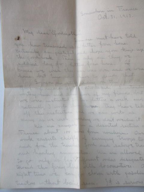 1917 World War I Letter by Harry E. Macomber: 14th Engineers in France -See photos for condition and details