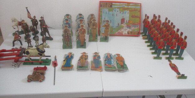 World War I Soldiers- Built-Rite Fort & Other Toys: Some figures as found - See photos for condition and details