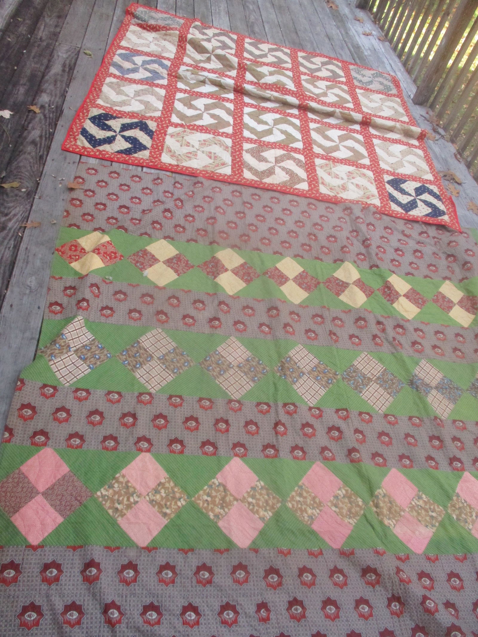 2 Antique Quilts: 86" x 86" and 7' x 7' (1 of 14)