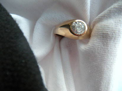 Approx 1.2 Carat Old Miner's Cut Diamond in 10K Sett: Men's Ring