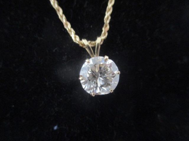 2.15 Carat Diamond Pendant & 14K 20" Rope Chain (1 of 6)