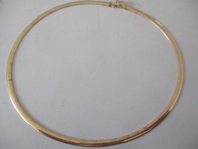 14K White & Yellow Gold 18" Choker (Reversable): Appr. 31 Grams - See photos for condition and details