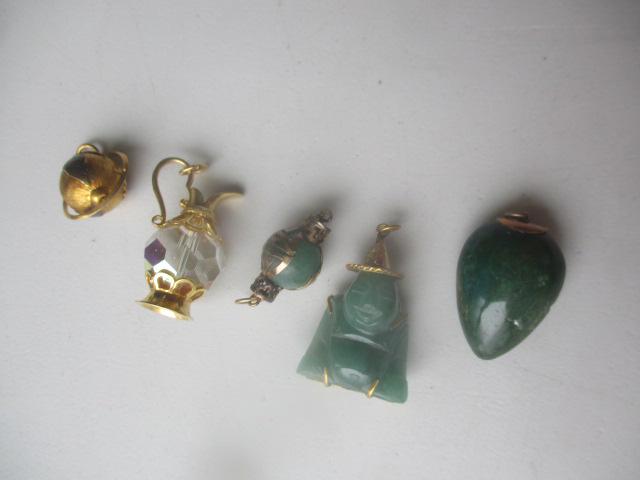 Charms: 14K & Jade Buddha, Jade Heart, (1 of 11)