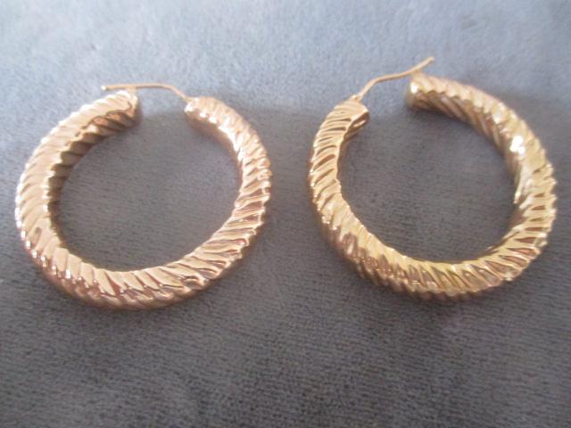 14K Milan Italy Hoop Earrings (1 of 5)