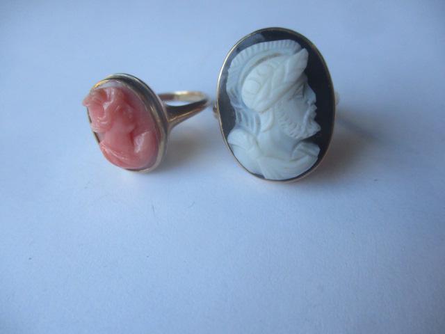 2 14K Rings - 1 with Cameo and 1 with Cameo and Onyx (Ottoman Empire Motif) (1 of 3)