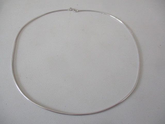 14K White Gold Signed Yancy 18" Choker: Appr. 7 Grams - See photos for condition and details