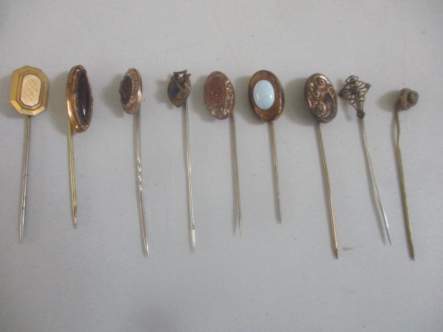 9 Victorian Stick Pins with Various Gemstones (1 of 10)
