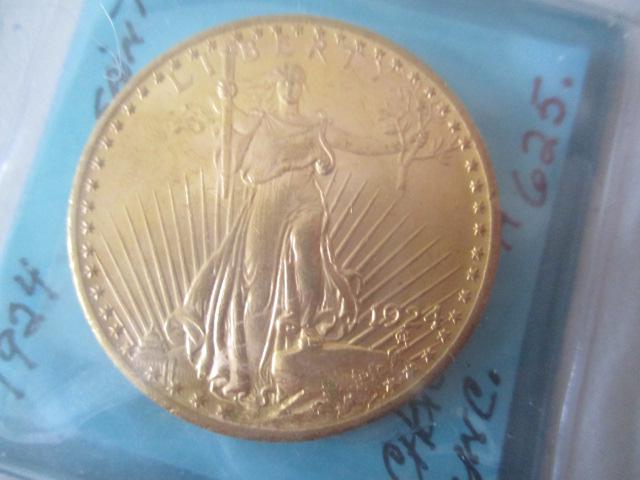 1924 St. Gauden's $20 Gold Double Eagle Coin (1 of 2)
