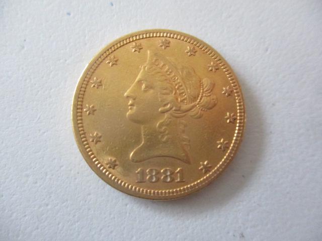 1881 Liberty $10 Eagle Gold Coin (1 of 2)