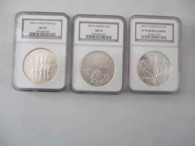3 Graded Commemorative Silver Dollars (1 of 7)