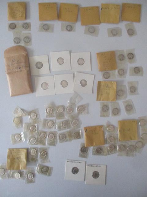 (1) Barber Dime, 15 Mercury Dimes and 43 Roosevelt Silver Dimes (1 of 13)