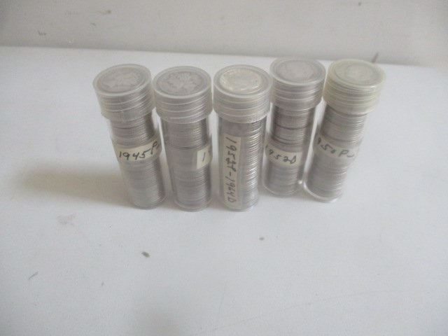 2 Rolls of Mercury Dimes and 3 Rolls of Franklin Silver Dimes (1 of 7)