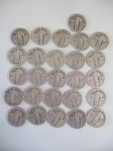 26 Standing Liberty Quarters - One With Partial Date. Others with No Dates (1 of 4)