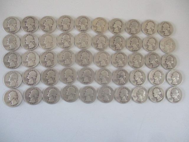 (2) 1942-D, (3) 1942-S and (45) 1942 Washington Quarters (1 of 20)