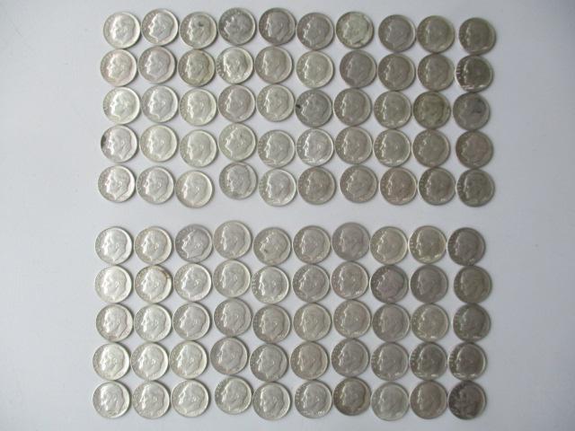 (100) 1960s Roosevelt Silver Dimes (1 of 3)