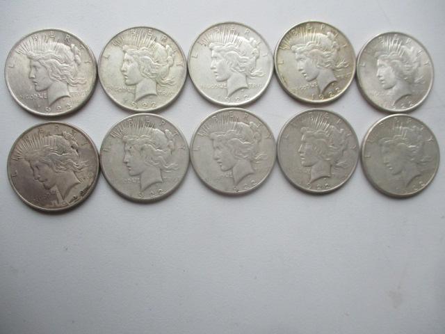 (10) Peace Dollars: (6) 1922 and (4) 1922-S (1 of 10)