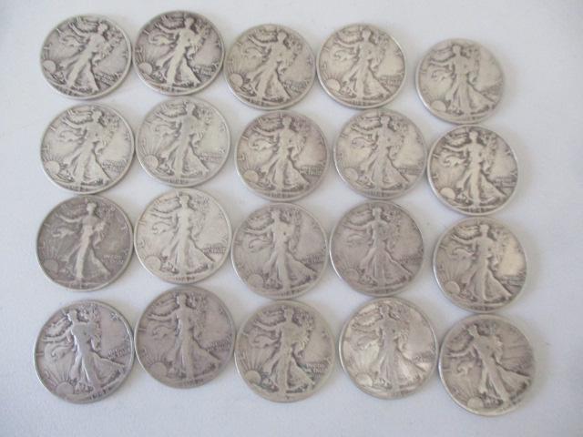 Roll of (20) Walking Liberty Half Dollars (1 of 9)