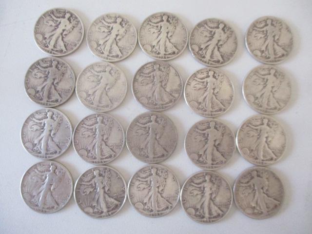 Roll of (20) Walking Liberty Half Dollars (1 of 9)