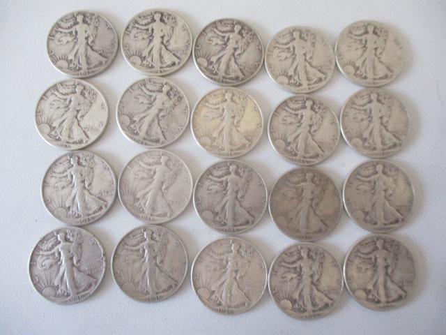 Roll of (20) Walking Liberty Half Dollars (1 of 5)