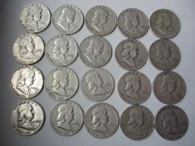 Roll of (20) Ben Franklin Half Dollars (1 of 5)