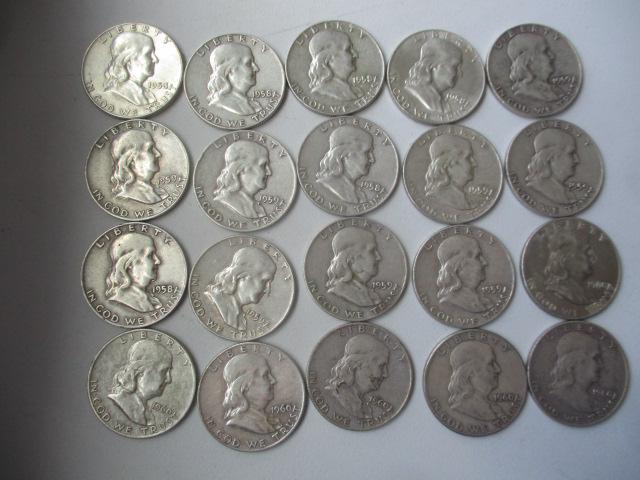 Roll of (20) Ben Franklin Half Dollars (1 of 13)