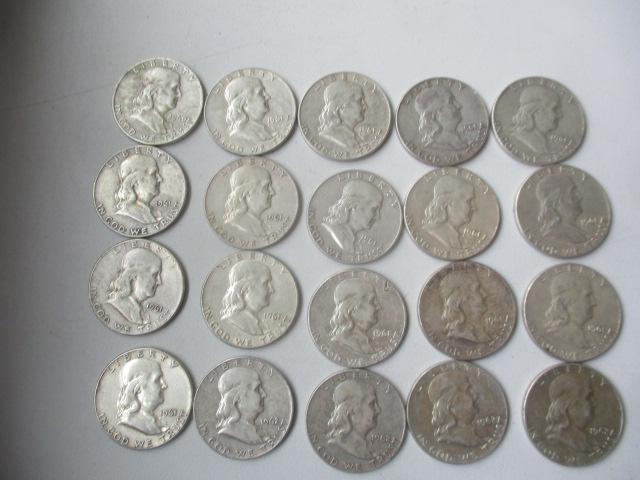 Roll of (20) Franklin Half Dollars (1 of 12)