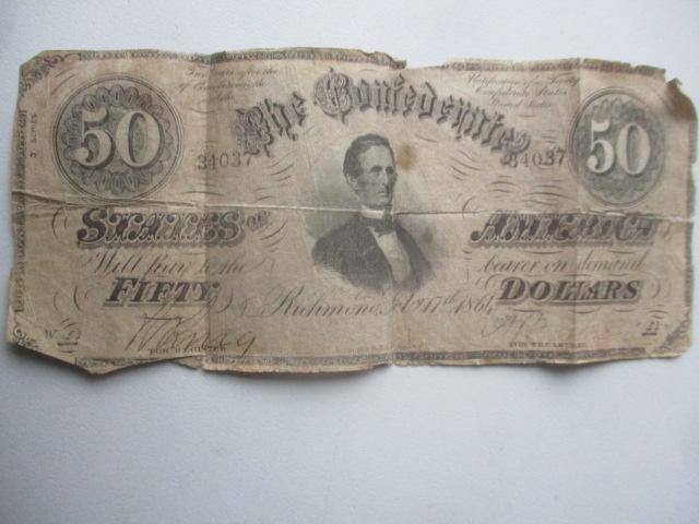 1864 Confederate $50 Note (1 of 6)