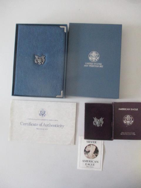 1987 U.S. Prestige Set and 1988 Silver Eagle (1 of 3)