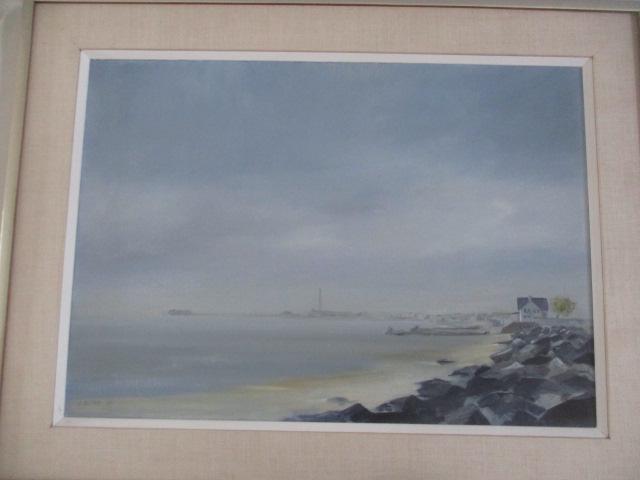 O/C of Coastal Scene Signed A. Packard '81 (1 of 7)