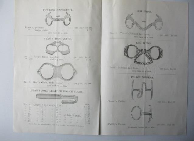 Handcuffs, Leg Irons, Twisters and Nippers Late 19th Century or Early 20th Century Pauly Jail (1 of 6)