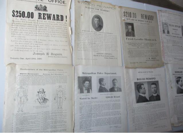 19th & Early 20th Century Murderer Wanted Posters: (1 of 16)