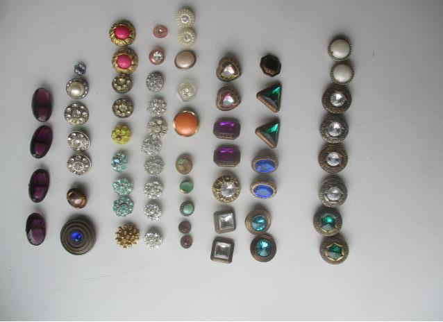 Vintage Glass/Amethyst and Metal Buttons, Jewel (1 of 9)