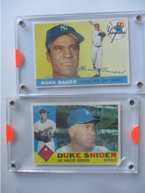 1955 Hank Bauer # 166 & 1960 Duke Snider Baseball (1 of 5)