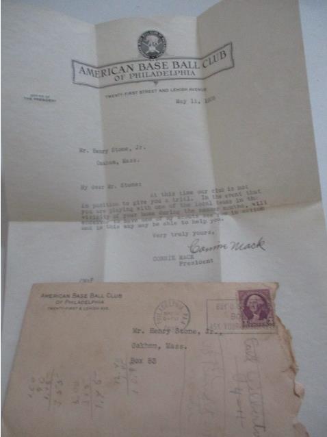 1938 Connie Mack signed Letter (1 of 6)