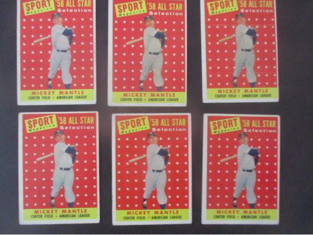 6 Mickey Mantle Sport Magazine '58 All Star # 487 (1 of 13)