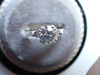 Platinum and Diamond (Old European Cut) Ring