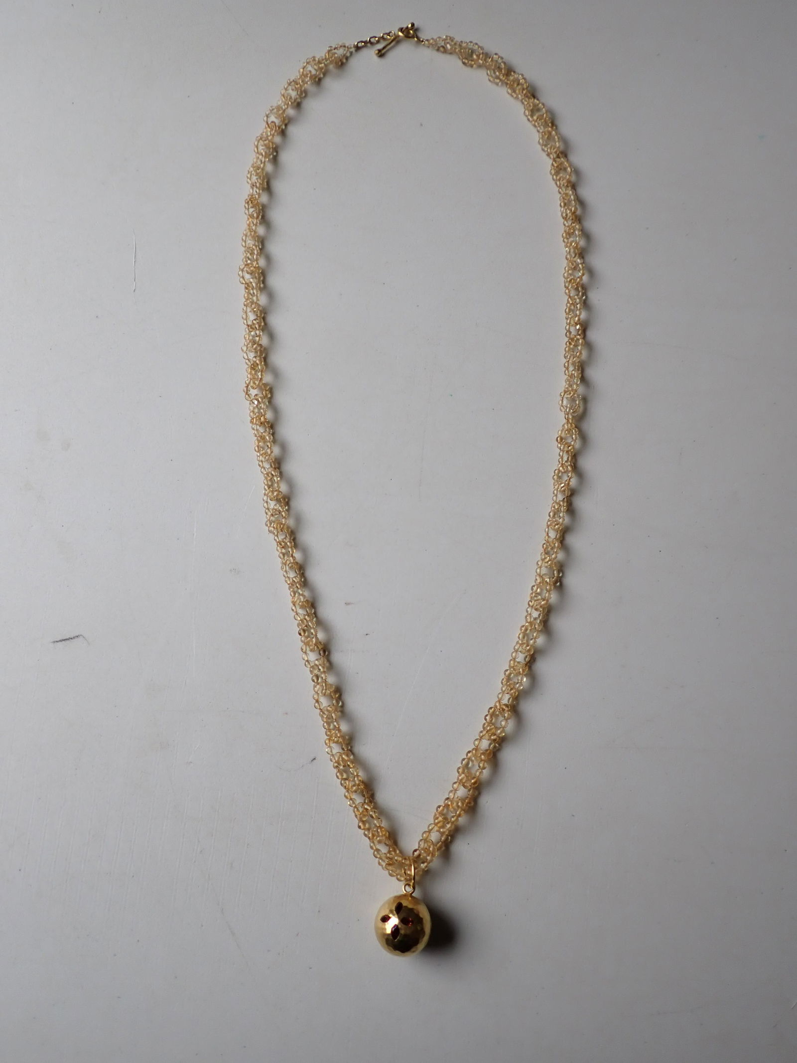 Cathy Waterman 22K Ball with 4 Garnets and Quartz Necklace (1 of 15)