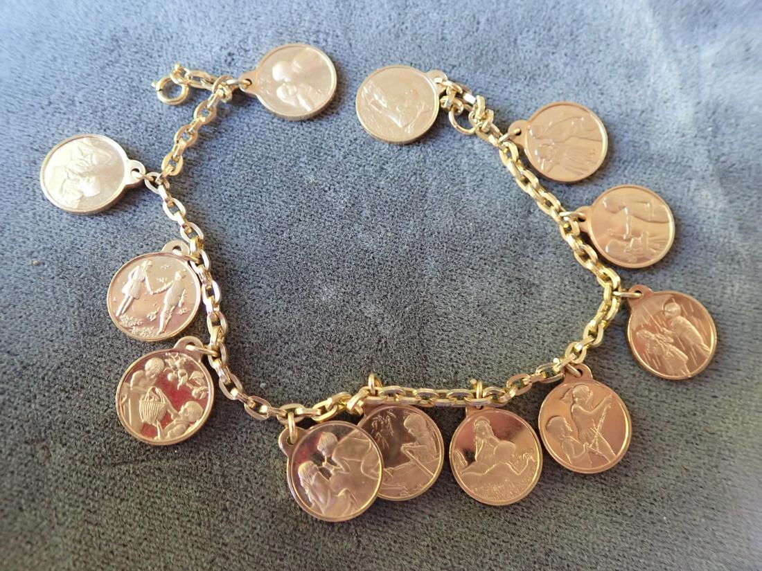 14K Amour En Janvier "Love in January" Appr. 7 1/4" Bracelet (1 of 8)