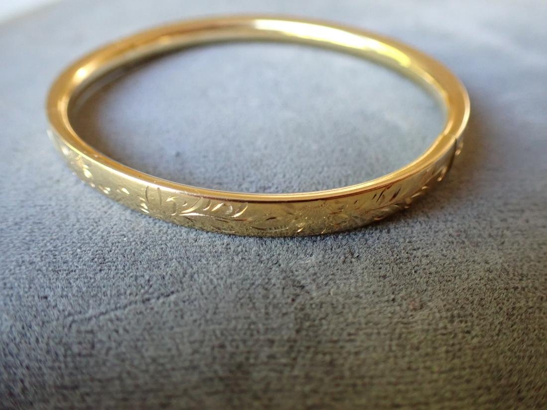 14K Cuff Bracelet 2 1/2" x 2 1/4" with Box (1 of 3)