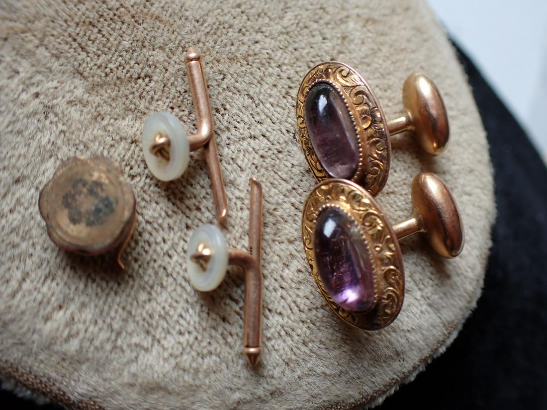 14K Cuff Links, 14K Stays and Other Men's Jewelry (1 of 5)