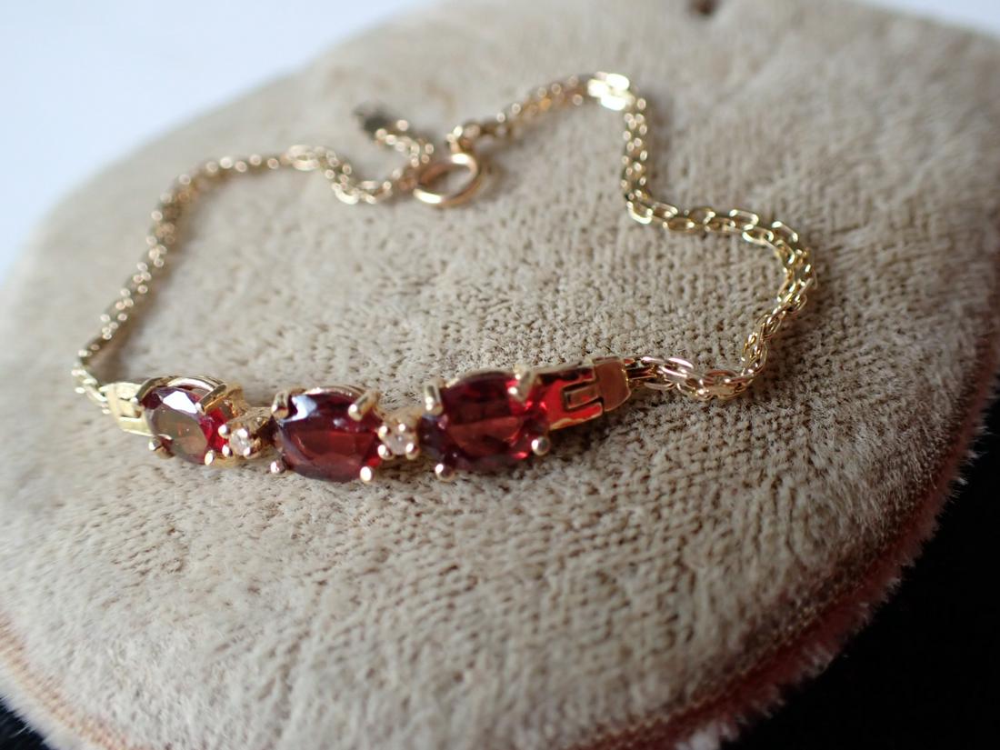 14k Gemstone and Diamond Bracelet (1 of 4)