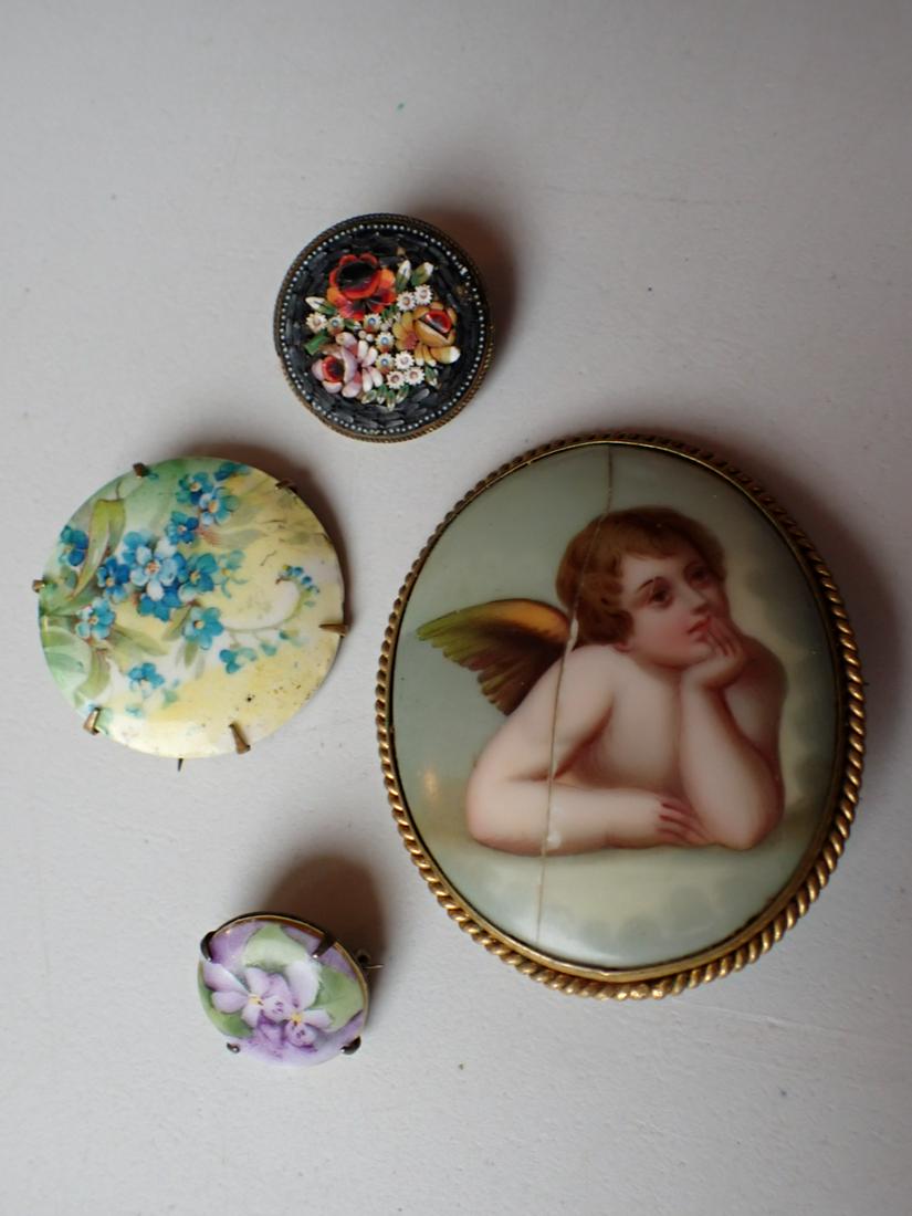 Porcelain and Made in Italy Micro Mosaic Pins (1 of 9)