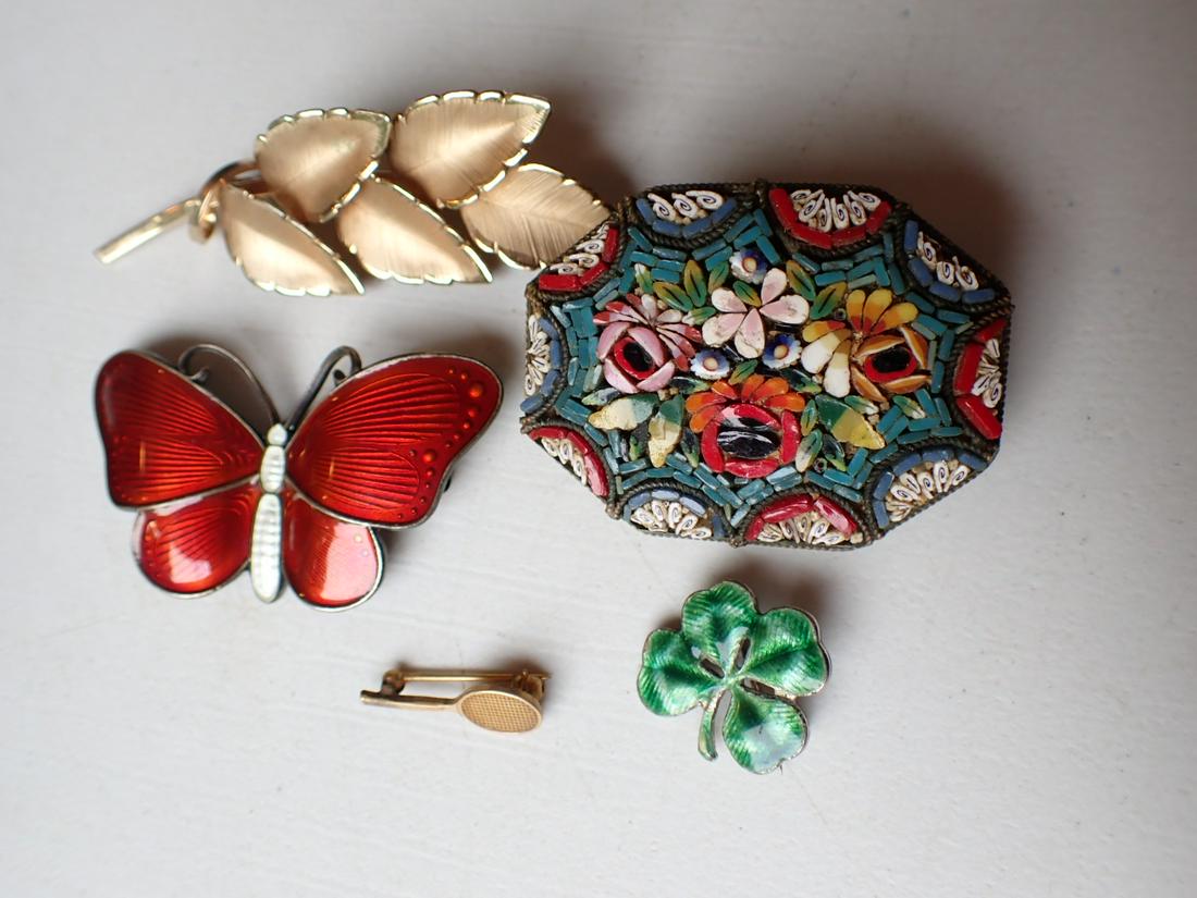 Sterling & Enamel, Mircro Mosaic  & Gold Filled Pins (1 of 12)