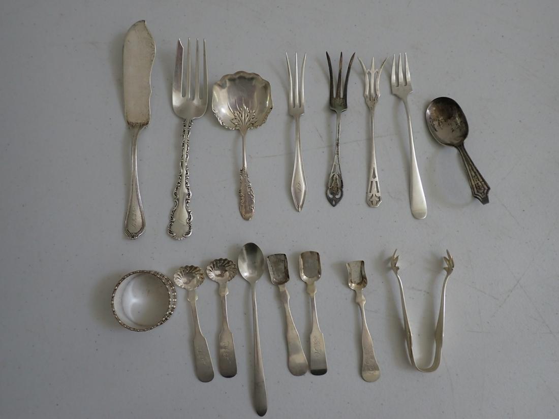 Sterling Silver Flatware, Napkin Ring, Sugar Tongs, etc. (1 of 11)
